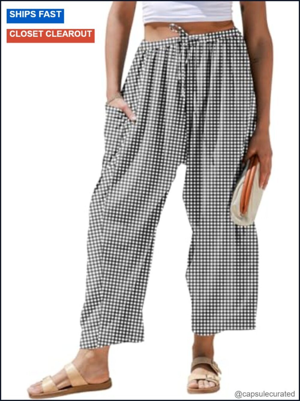 Womens Linen Wide Leg Striped Pants Casual Barrel Drawstring Low Waist Palazzo